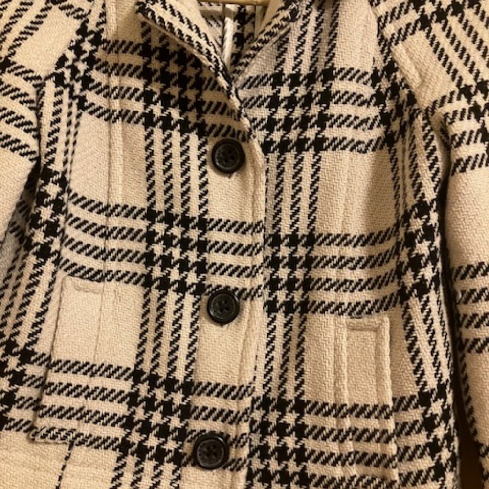 Checkered Cropped Wool Jacket - image 3